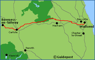 Map of the Hadrian’s Wall National Trail long distance path