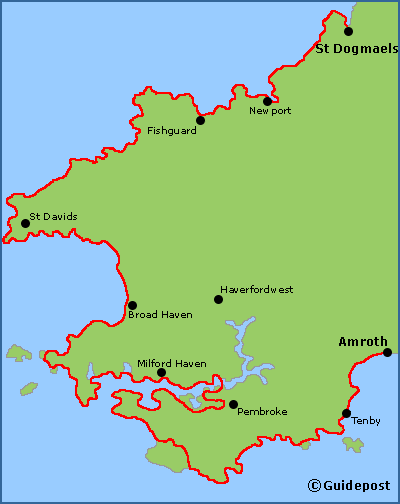 Map of the Pembrokeshire Coast National Trail long distance path