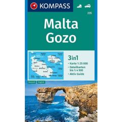 Malta, Gozo and Comino K235 Walking Map