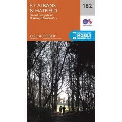 OS Explorer Map 182 - St Albans and Hatfield
